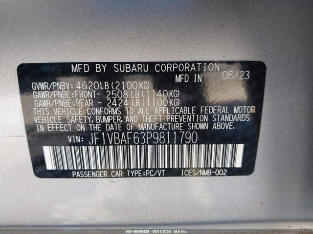 2023 SUBARU WRX PREMIUM 9