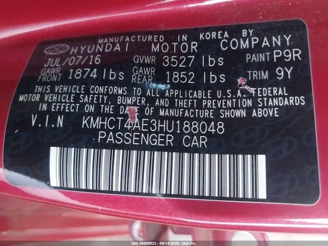 2017 HYUNDAI ACCENT SE 9