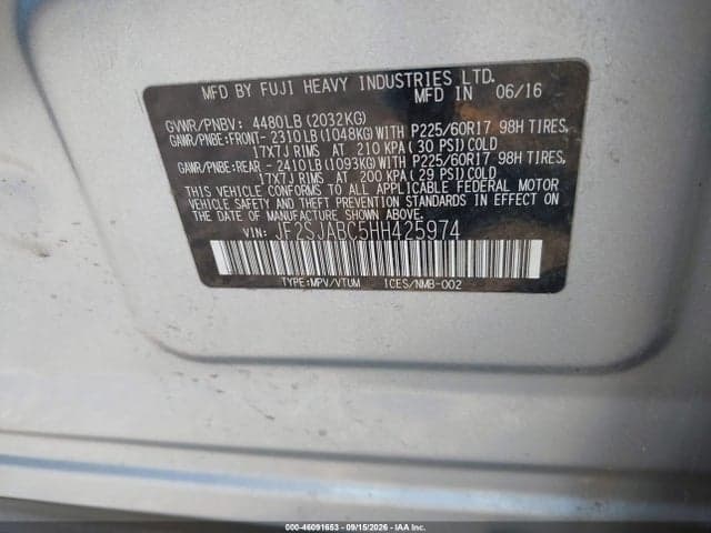 2017 SUBARU FORESTER 2.5I 9