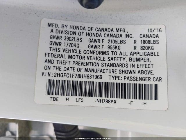 2017 HONDA CIVIC EX-L 9