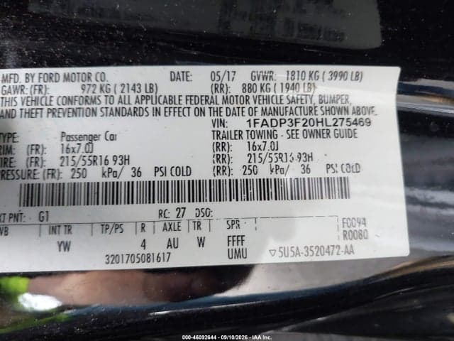 2017 FORD FOCUS SE 9