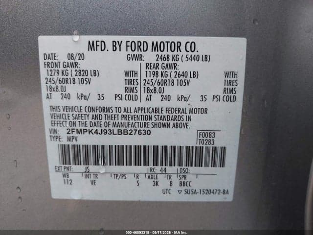 2020 FORD EDGE SEL 9