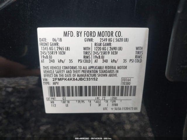 2018 FORD EDGE TITANIUM 9
