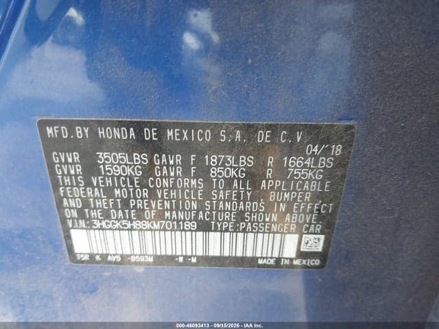 2019 HONDA FIT EX 9
