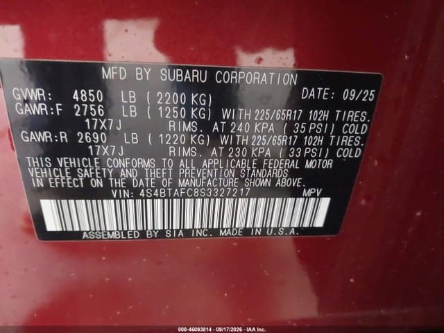 2025 SUBARU OUTBACK PREMIUM 9