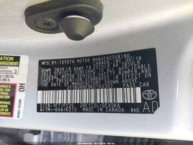 2019 TOYOTA COROLLA SE 9