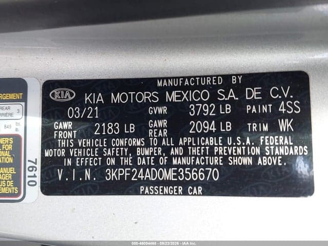 2021 KIA FORTE LXS 9