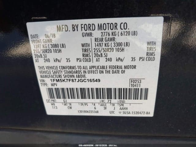 2018 FORD EXPLORER LIMITED 7