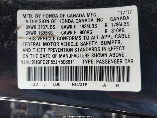 2018 HONDA CIVIC LX 9