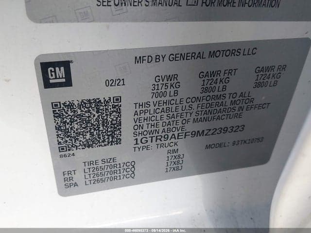 2021 GMC SIERRA 1500 4WD STANDARD BOX 9