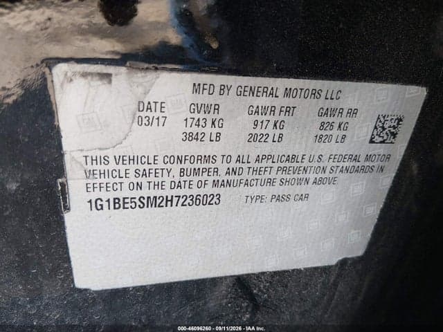 2017 CHEVROLET CRUZE LT AUTO 9