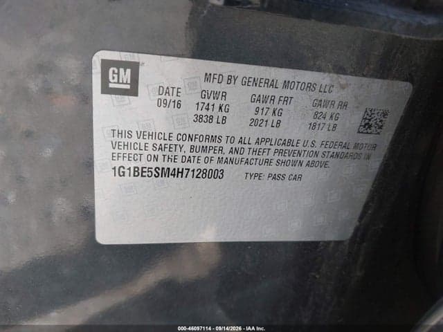 2017 CHEVROLET CRUZE LT AUTO 9