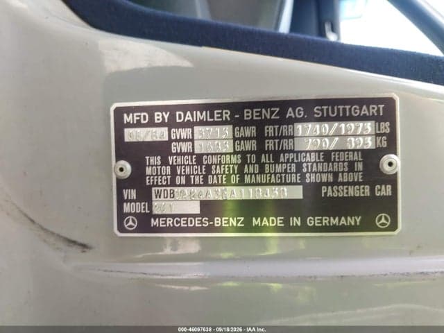 1984 MERCEDES-BENZ 190 E 2.3 9