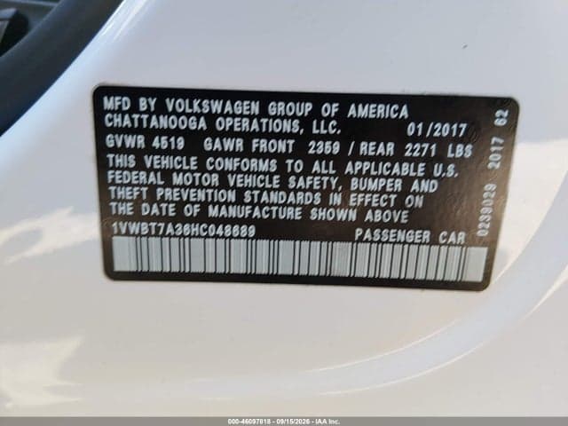 2017 VOLKSWAGEN PASSAT 1.8T SE 9