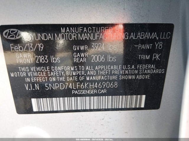 2019 HYUNDAI ELANTRA SE 9