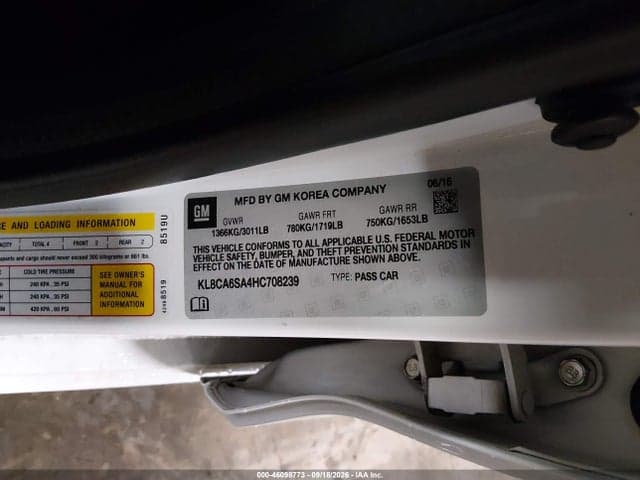 2017 CHEVROLET SPARK LS MANUAL 9