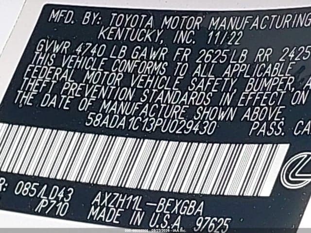 2023 LEXUS ES 300H 9