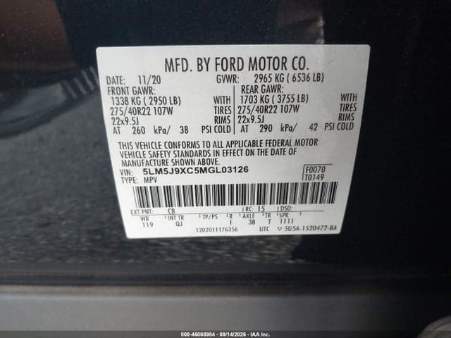 2021 LINCOLN AVIATOR BLACK LABEL 9
