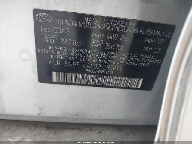 2018 HYUNDAI SONATA SPORT 9