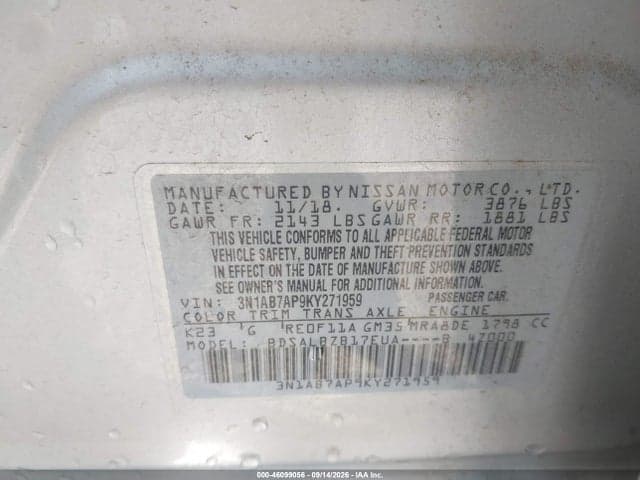 2019 NISSAN SENTRA S 9