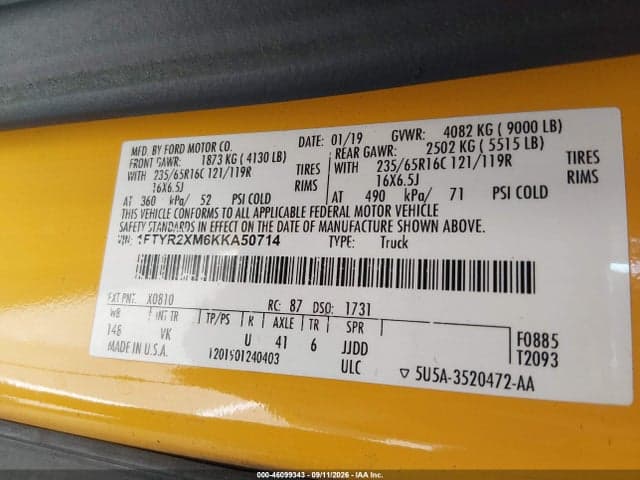 2019 FORD TRANSIT-250 9