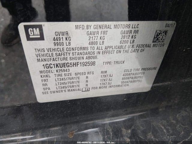 2017 CHEVROLET SILVERADO 2500HD WT 9