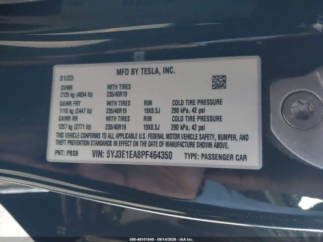 2023 TESLA MODEL 3 REAR-WHEEL DRIVE 9