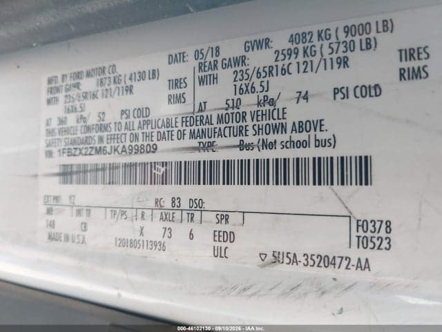 2018 FORD TRANSIT-350 XL 9