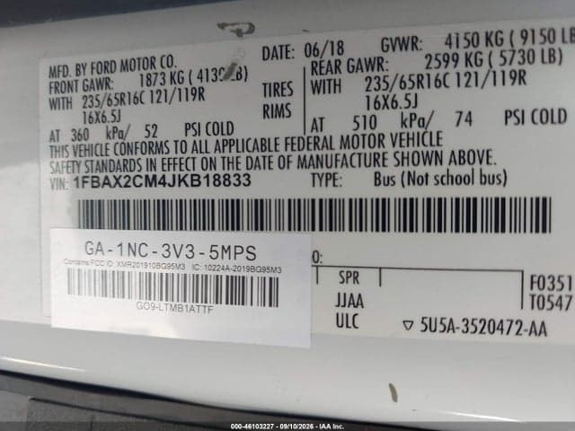 2018 FORD TRANSIT-350 XL 9