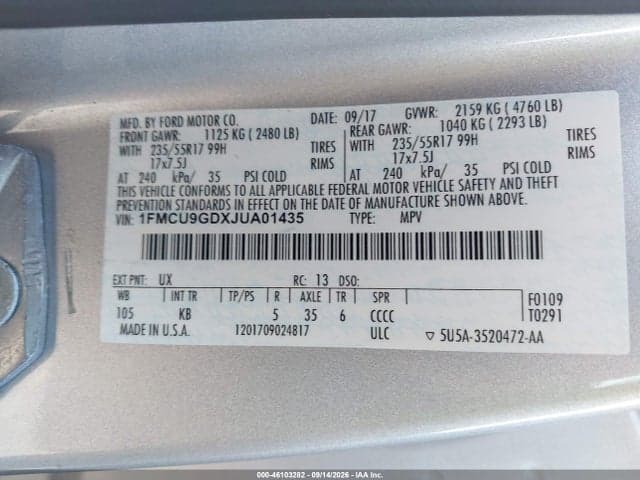 2018 FORD ESCAPE SE 9