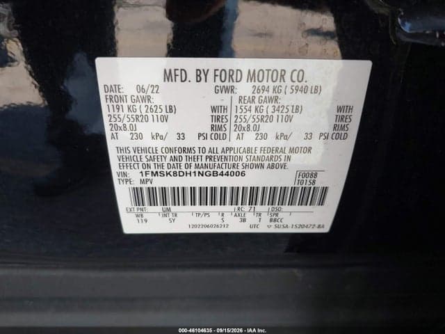 2022 FORD EXPLORER XLT 9