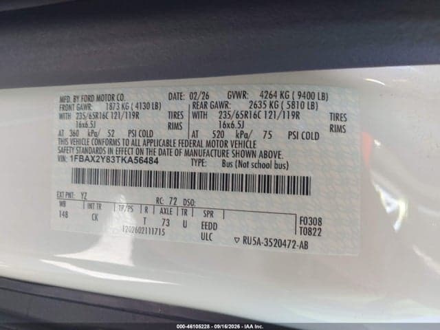 2026 FORD TRANSIT-350 PASSENGER VAN XLT 9