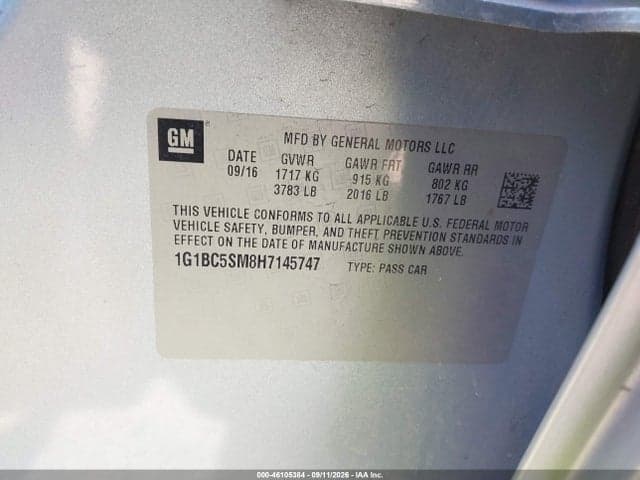 2017 CHEVROLET CRUZE LS AUTO 9