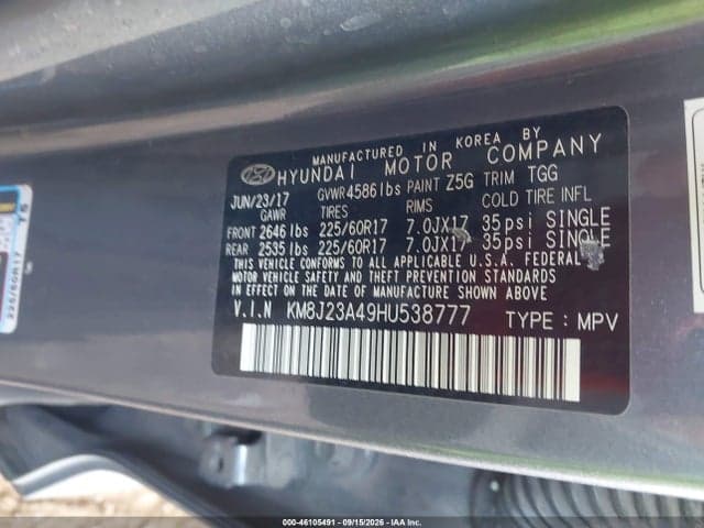 2017 HYUNDAI TUCSON SE 9