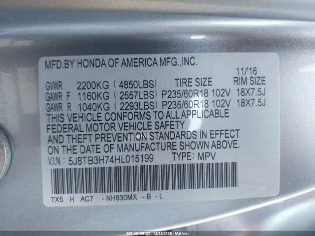 2017 ACURA RDX ADVANCE PACKAGE 9