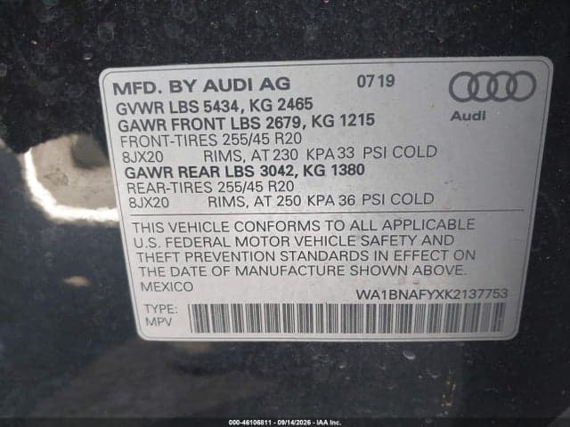 2019 AUDI Q5 45 PREMIUM 9