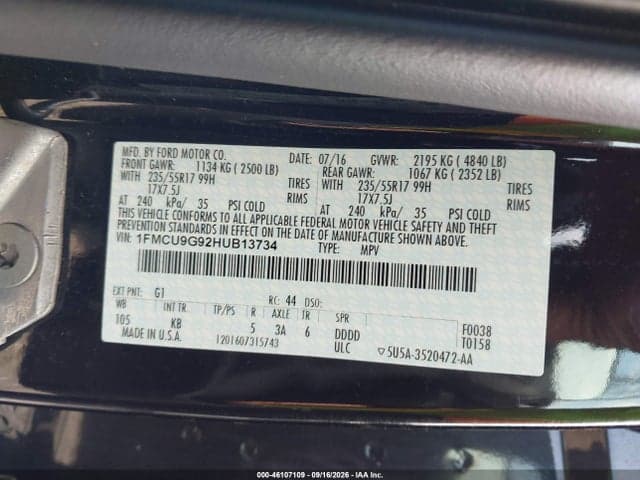 2017 FORD ESCAPE SE 9