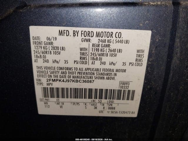 2019 FORD EDGE SEL 9