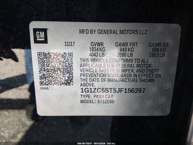 2018 CHEVROLET MALIBU 1FL 9