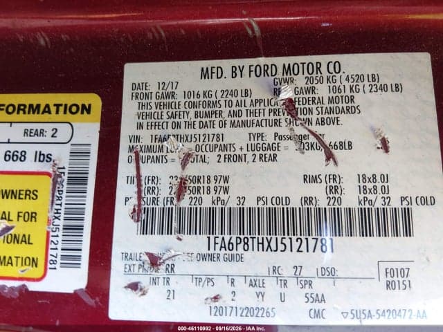 2018 FORD MUSTANG ECOBOOST 9