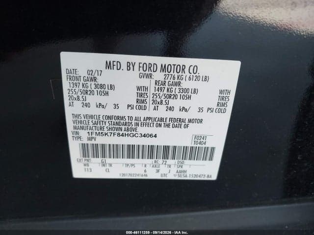 2017 FORD EXPLORER LIMITED 7
