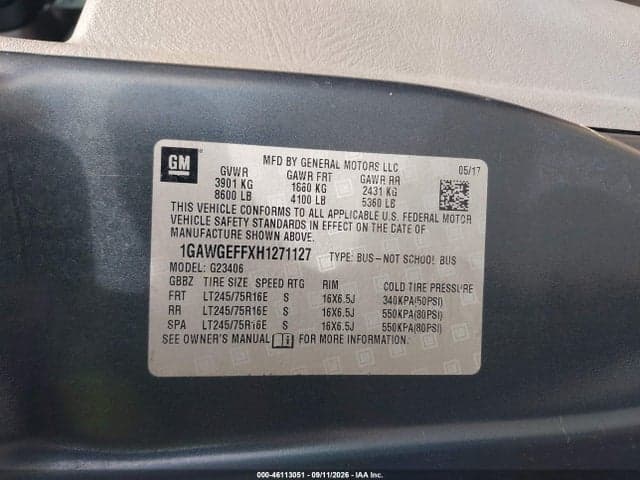 2017 CHEVROLET EXPRESS 2500 LS 9