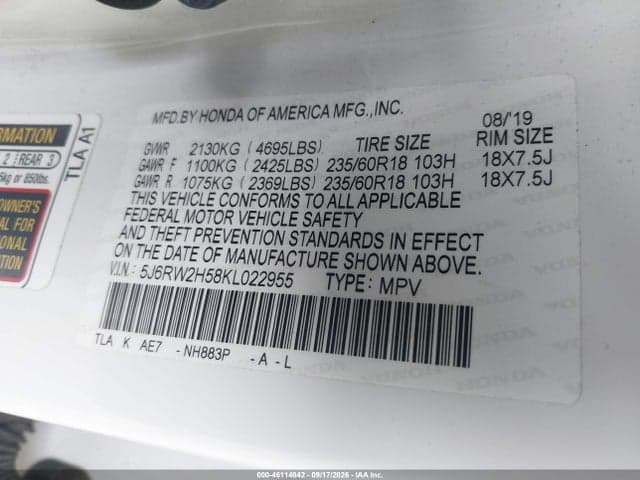 2019 HONDA CR-V EX 9