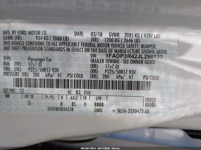 2018 FORD FOCUS ELECTRIC 9