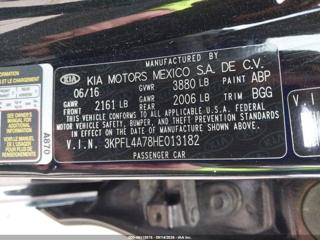 2017 KIA FORTE LX 9
