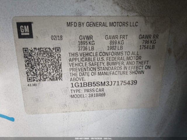 2018 CHEVROLET CRUZE LS MANUAL 9
