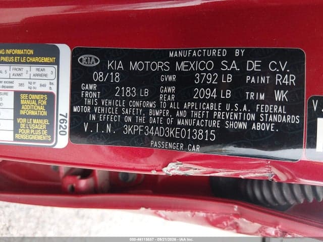 2019 KIA FORTE S 9