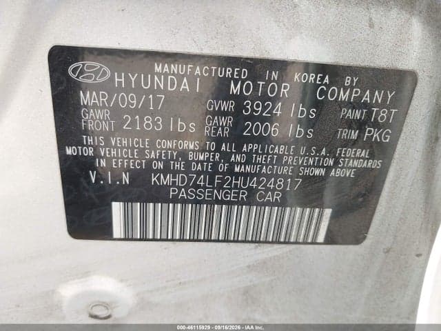2017 HYUNDAI ELANTRA SE 9