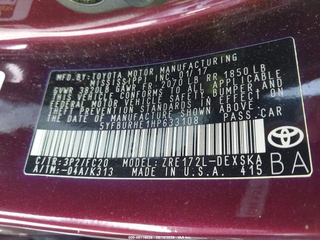 2017 TOYOTA COROLLA SE SPECIAL EDITION 9