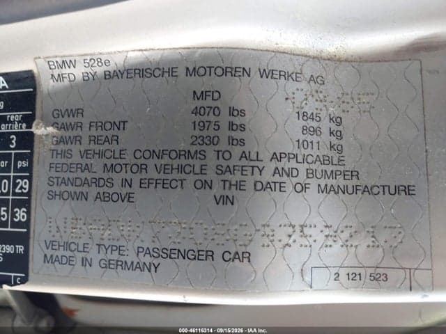 1986 BMW 528 E 9